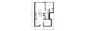 Stack House Apartments in Seattle, Washington 1x1 Floor Plan