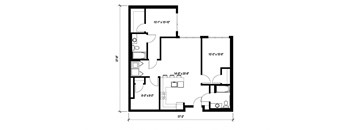 Stack House Apartments in Seattle, Washington 2x2 Floor Plan