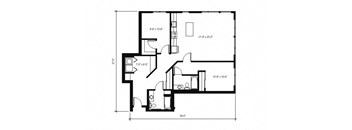 Stack House Apartments in Seattle, Washington 2x2 Floor Plan