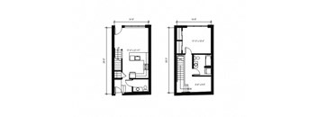 Stack House Apartments in Seattle, Washington 1x1.5 Townhome Floor Plan