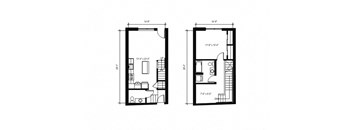 Stack House Apartments in Seattle, Washington 1x1.5 Townhome Floor Plan