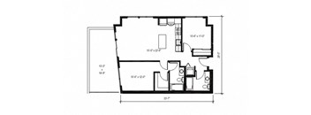 Stack House Apartments in Seattle, Washington 2x2 Floor Plan