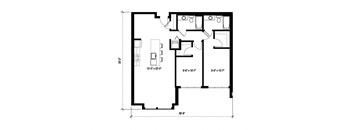 Stack House Apartments in Seattle, Washington 2x2 Floor Plan
