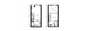 Stack House Apartments in Seattle, Washington 1x1.5 Loft Floor Plan