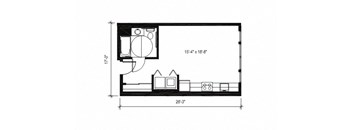 a floor plan for a small bathroom with a toilet and a sink
