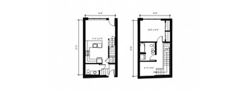 Stack House Apartments in Seattle, Washington 1x1.5 Townhome Floor Plan