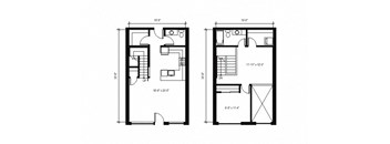 Stack House Apartments in Seattle, Washington 2x1.5 Townhome Floor Plan