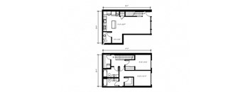 Stack House Apartments in Seattle, Washington 2x2.5 Townhome Floor Plan