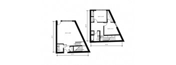 Stack House Apartments in Seattle, Washington 2x1.5 Townhome Floor Plan