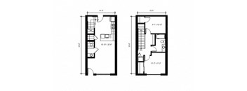 Stack House Apartments in Seattle, Washington 2x1.5 Townhome Floor Plan