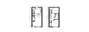 Stack House Apartments in Seattle, Washington 2x1.5 Townhome Floor Plan