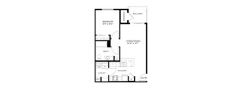 Stillwater Crossing One Bedroom One Bathroom Floor Plan