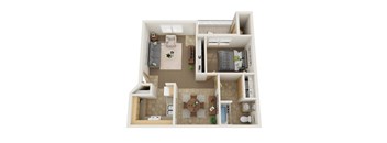 Stone Ridge Apartments in Eugene, Oregon One Bedroom Floor Plan