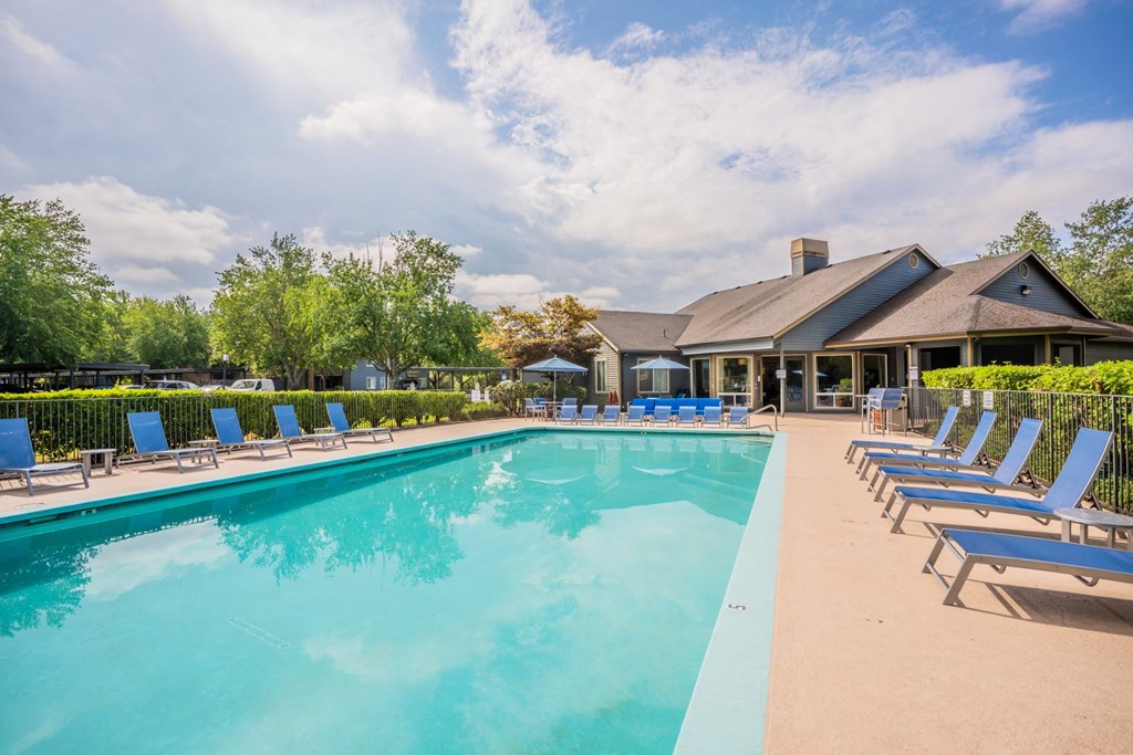 Stonesthrow Apartments Pool with Lounge Chairs