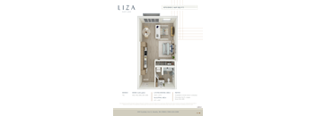 Liza Apartment 3D floor plan - studio 469 sqft