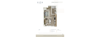 Liza Apartment 3D floor plan - studio 390 sqft