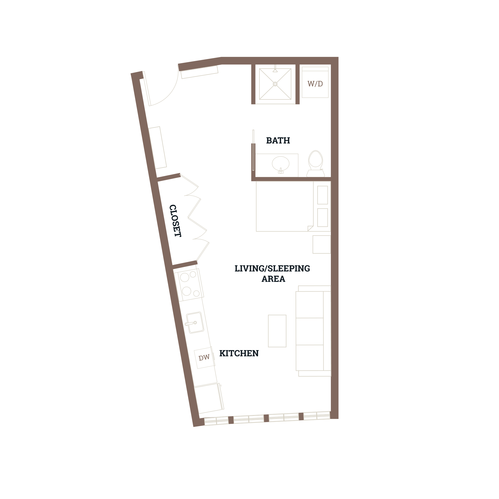 Ironside Apartment 2D Floor Plan - studio 1
