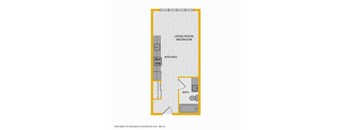 The Rise on Madison Apartments 2D Floorplan - Studio A 50