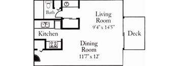 Ventana Apartments and Townhomes Studio Floor Plan