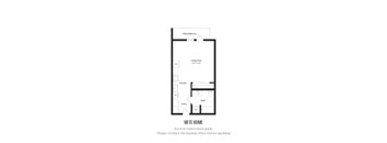 A floor plan of an MFTE home with a living area, kitchen, bath, and entry.