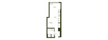 230 Ash Apartments Studio A4 Floor Plan