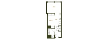 230 Ash Apartments Studio C Floor Plan