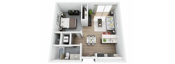 Boathouse Apartments Studio D Floor Plan