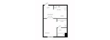 Studio Domain Apartments in Austin, Texas S1 Floor Plan