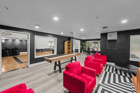 Studio Domain Apartments in Austin, Texas Clubhouse Lounge