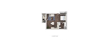 The Banks on Bradley Apartments 3D Floor Plans - studio