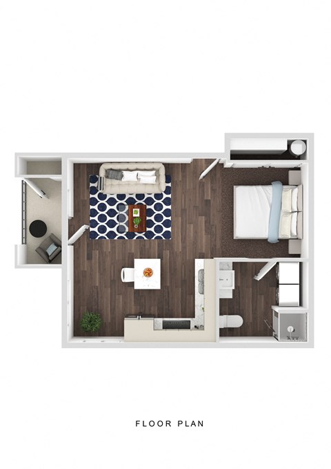 The Banks on Bradley Apartments 3D Floor Plans - studio