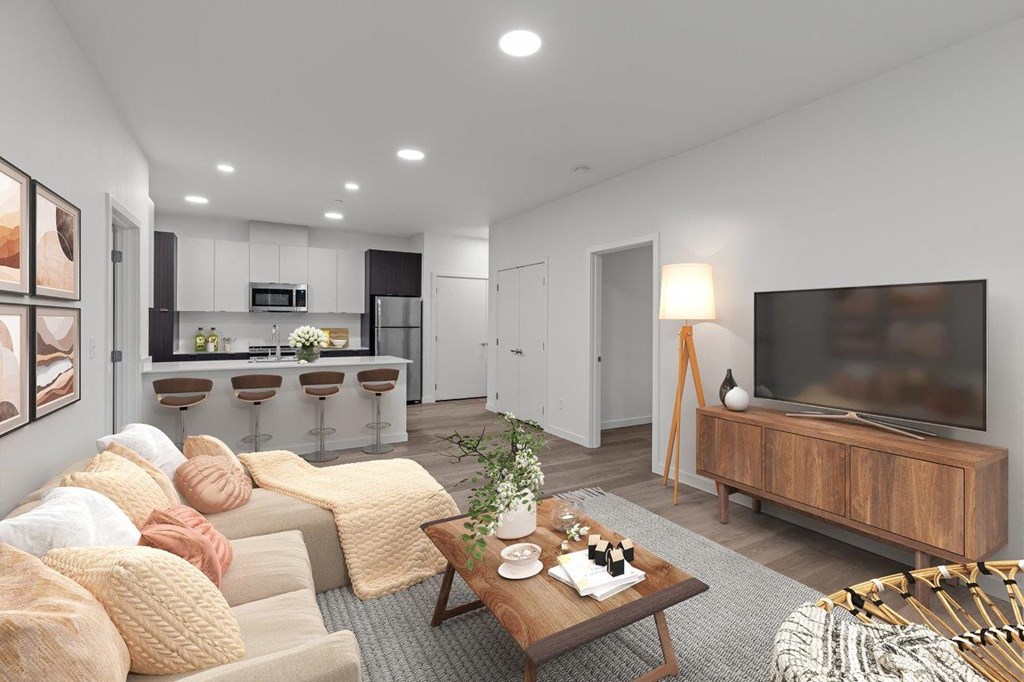 Sumner Mill Model Living Room and Kitchen