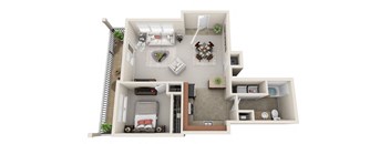 Sunset Crossing_Beaverton OR_Floor Plan_One Bedroom One Bathroom