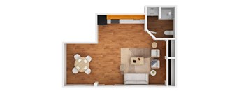 Sycamore Apartments in Walla Walla, Washington Studio Floor Plan