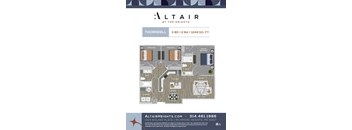 A floor plan for the Altair at the Heights apartment complex.