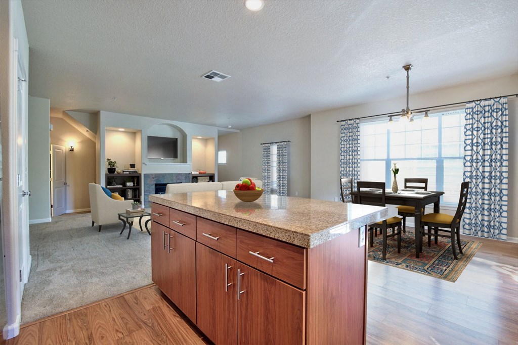 Sunset Crossing stage kitchen and dining room