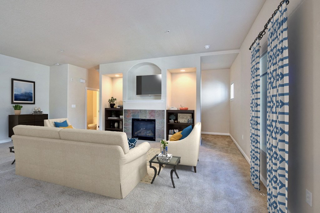 Creekview Crossing Apartments staged living room