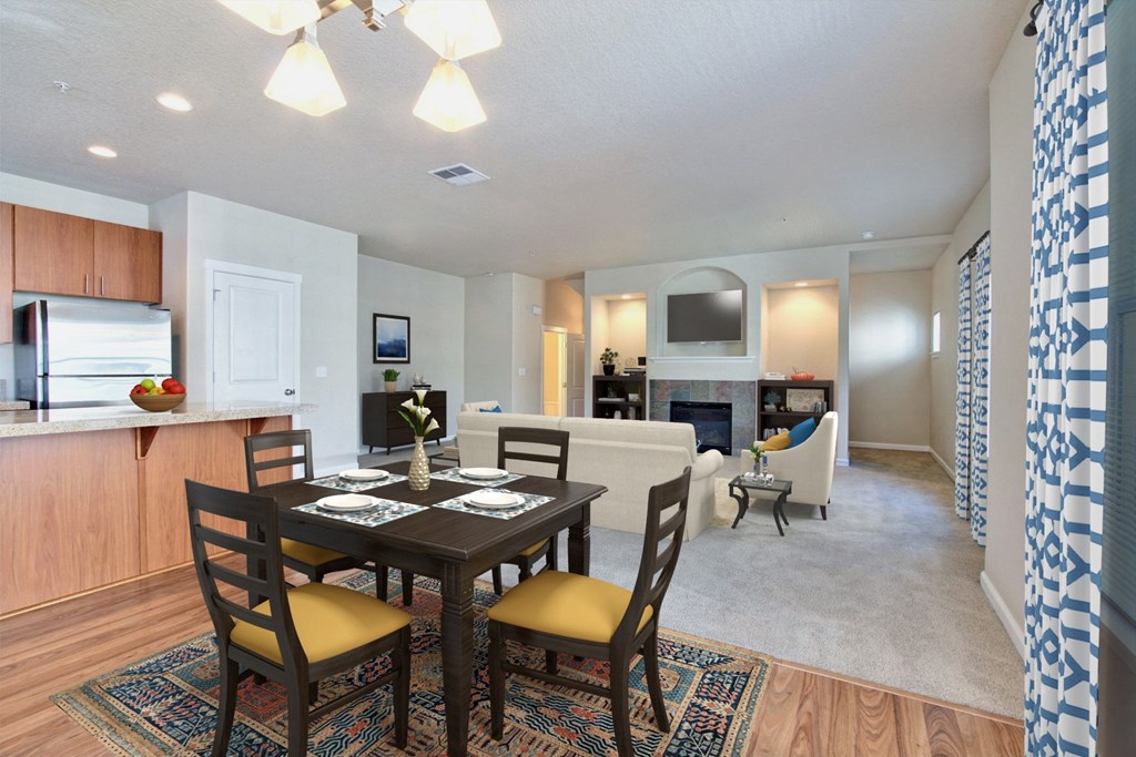 Creekview Crossing Apartments staged  dining room