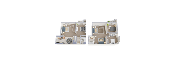 Two floor plan images of a house layout.