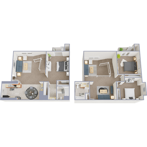 Two floor plan images of a house layout.