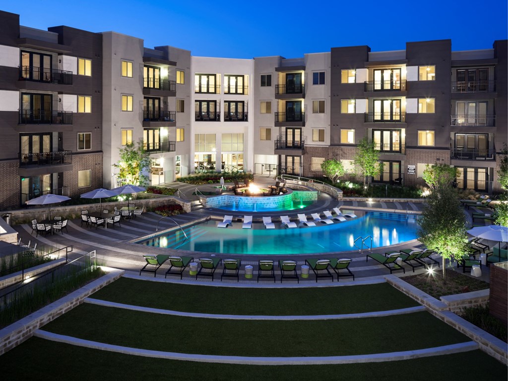 Drone Pool Area View at Centric One90, Texas, 75074