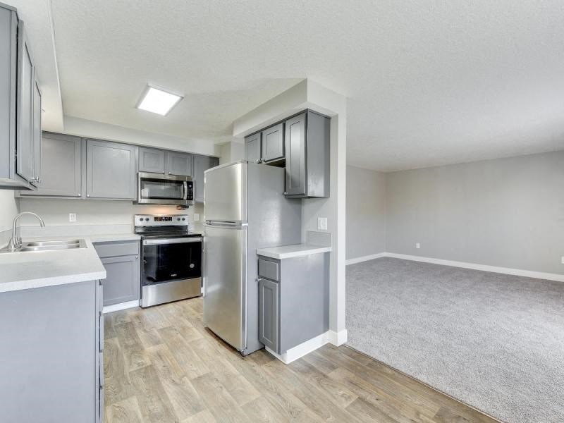 The Acres Model Kitchen and Living Room