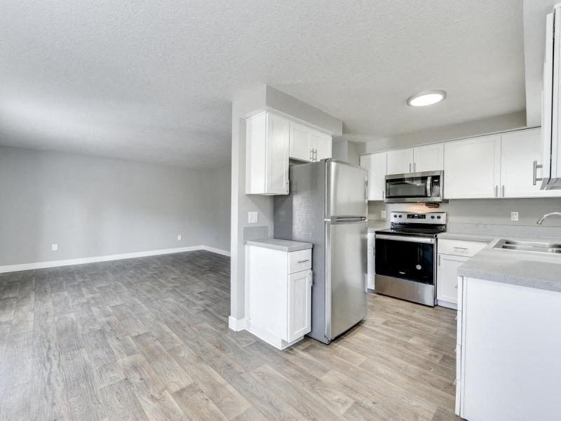 The Acres Model Kitchen and Living Room