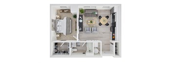 The Annex Bozeman 1x1 A Floorplan