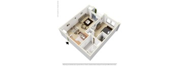 The Boulevard on Wilshire Apartment Homes in Los Angeles, California 1 Bed 1 Bath Floor Plan