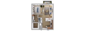 The Brentwood Apartments in Austin, Texas A2a Floor Plan