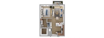 The Brentwood Apartments in Austin, Texas A3b Floor Plan