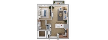 The Brentwood Apartments in Austin, Texas A5a Floor Plan