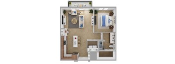 The Brentwood Apartments in Austin, Texas A7a Floor Plan