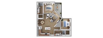 The Brentwood Apartments in Austin, Texas B4b Floor Plan